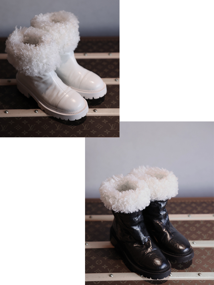 牛皮内里羊羔毛隐形增高雪地靴