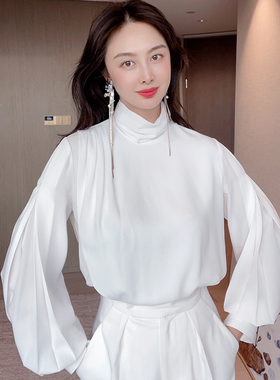 TRACY CHU白色多层真丝衬衫