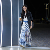 TRACYCHU线条 超繁复重工镶拼魔法裁剪多片半裙炸街风 艺术创意款