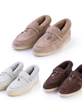 TRACYCHU奶茶色/棕色/灰色老钱风翻毛羊皮兔毛内里保暖短靴冬季款