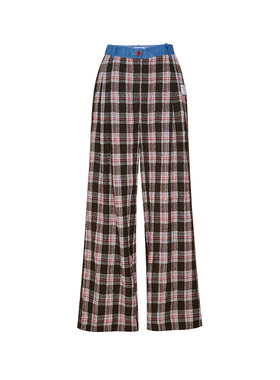 TRACYCHU超细棉混羊毛艺术格子休闲裤显瘦款老钱风松弛感秋冬新品