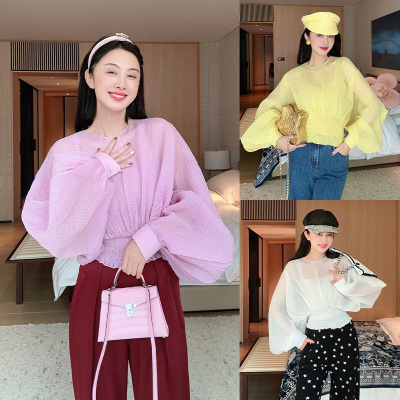 小千谷缩仙女两件套弹力造型衬衫