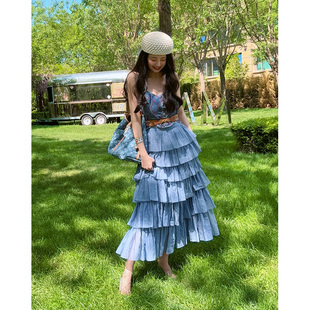 TRACYCHU日本小千谷缩半裙重工多层千金清冷感贵系时尚款秋季新款