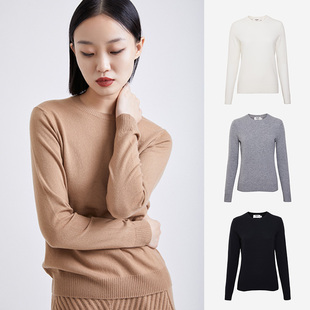 TRACYCHU经典LP原绒小山羊绒多色BABY CASHMERE基础百搭款圆领衫