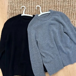 【王小姐】高货精纺羊毛 “ROW“36支三股超细美丽奴羊毛套头毛衣