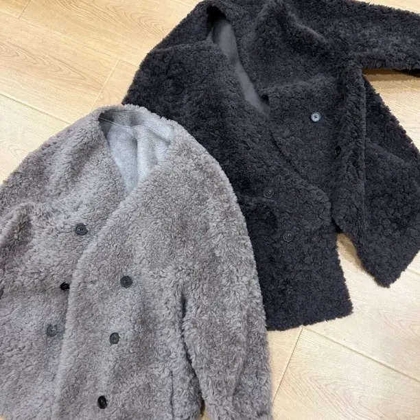 【王小姐】轻奢 慵懒风 100羊毛 “纽扣”V领保暖 毛毛外套女,女装/女士精品,短外套,淘宝优惠券,粉丝福利购,淘宝优惠卷