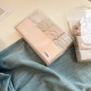 日单客供四面高弹提花内裤舒适无缝一体盒装莫代尔内裤女一盒四条