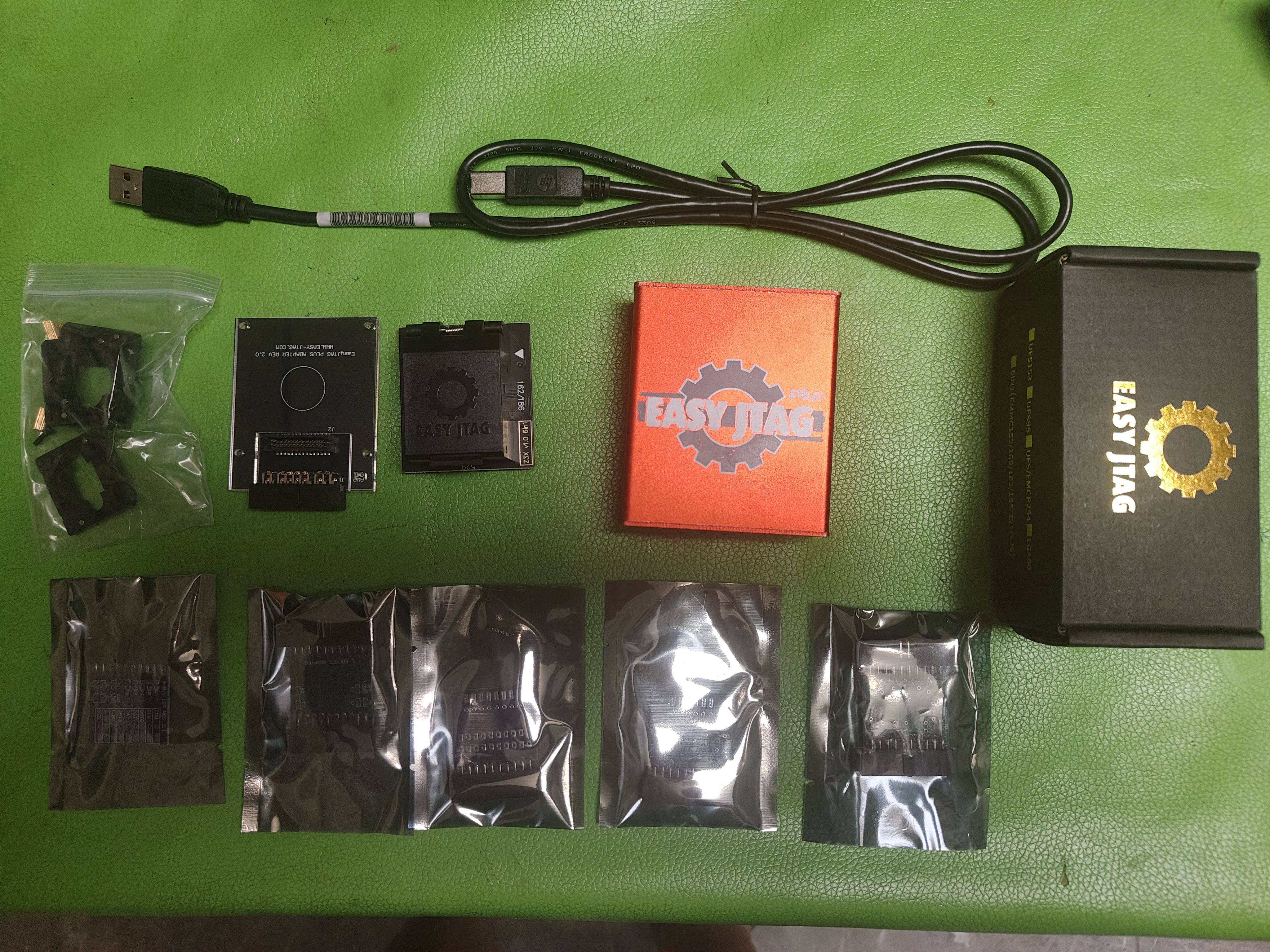 Easy jtag plus原装正品编程器+主机+线+原装Emmc多合一+飞线小板