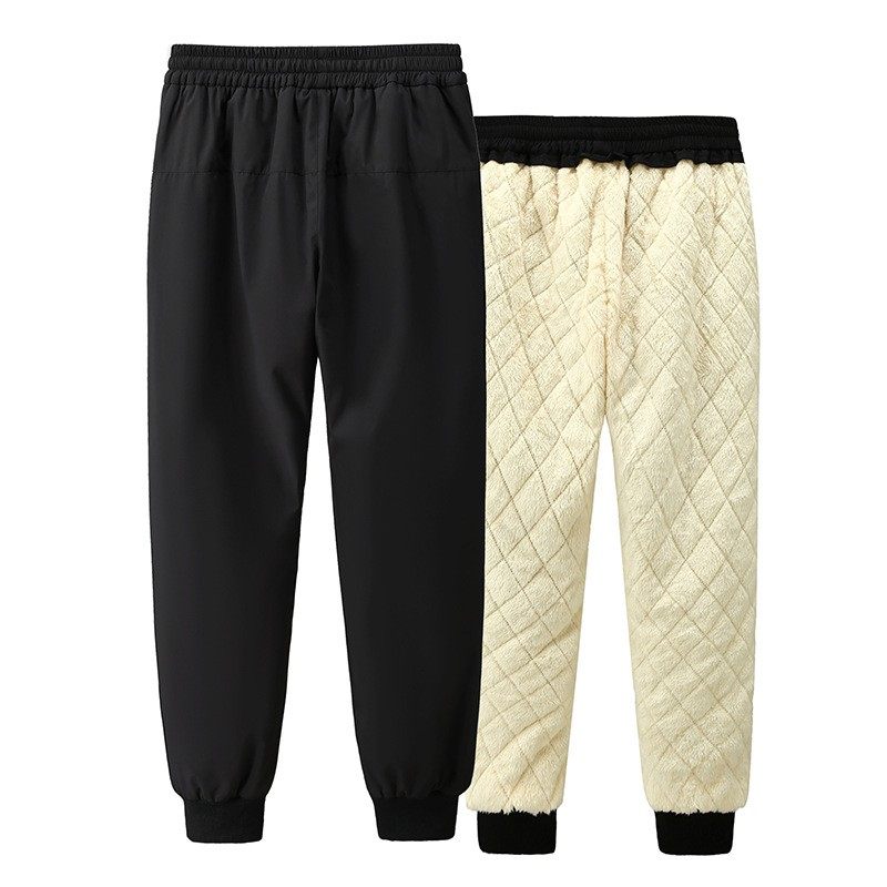 特大码保暖裤男冬季加绒加厚宽松高腰200胖300斤羽绒棉裤加肥加大