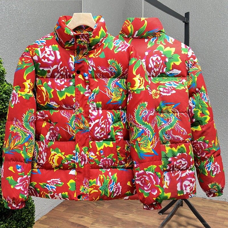 超大号肥佬胖子大东北花棉服潮胖