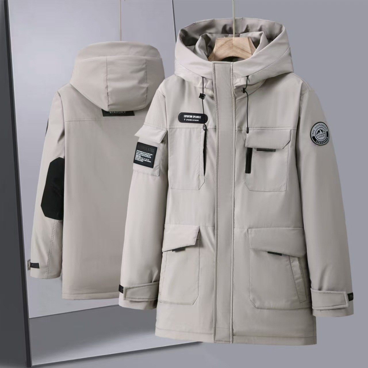 外贸超大加肥加大码男装冬装200斤300中长款220羽绒服230外套240