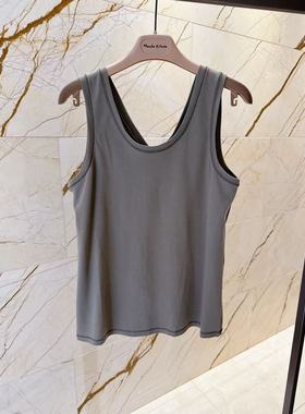 意大利dolla正品2025时尚休闲极简宽松圆领无袖背心女不退换