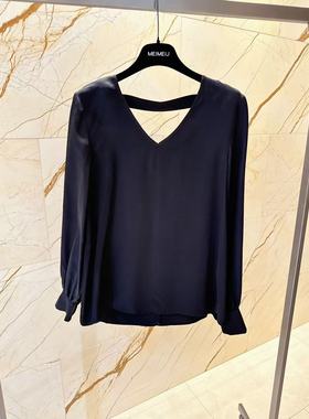 意大利dolla正品2025时尚休闲V领宽松长袖衬衫女特不退换