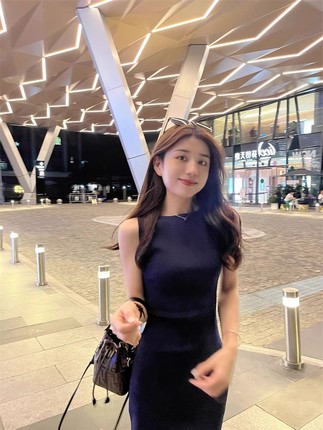 梨形身材夏季气质包臀收腰显瘦修身无袖打底针织连衣裙背心短裙女