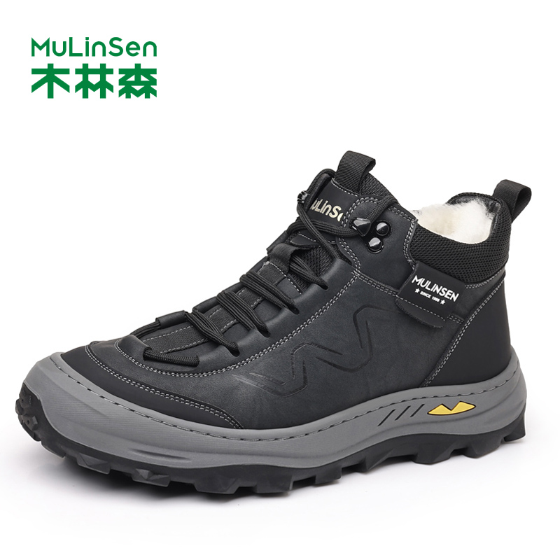 木林森冬季加绒东北保暖雪地靴