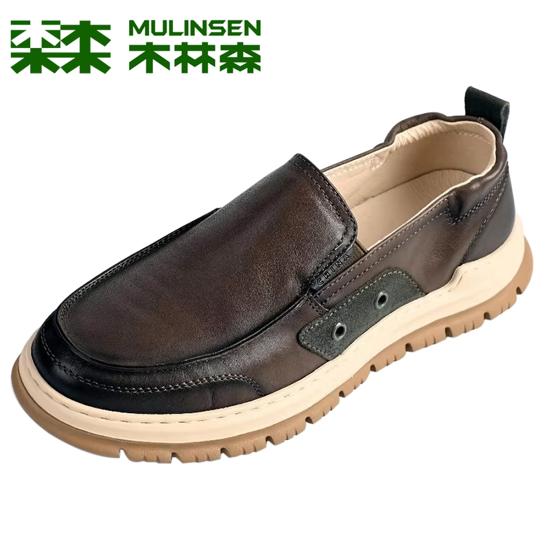 木林森男鞋英伦风休闲皮鞋
