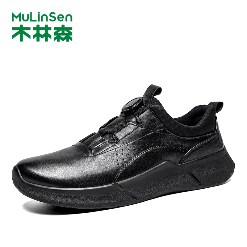 木林森男鞋舒适真皮运动皮鞋
