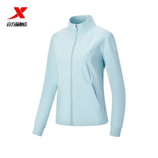 特步女子综训运动外套立领收腰修身显瘦2026春季款健身跑步训练服