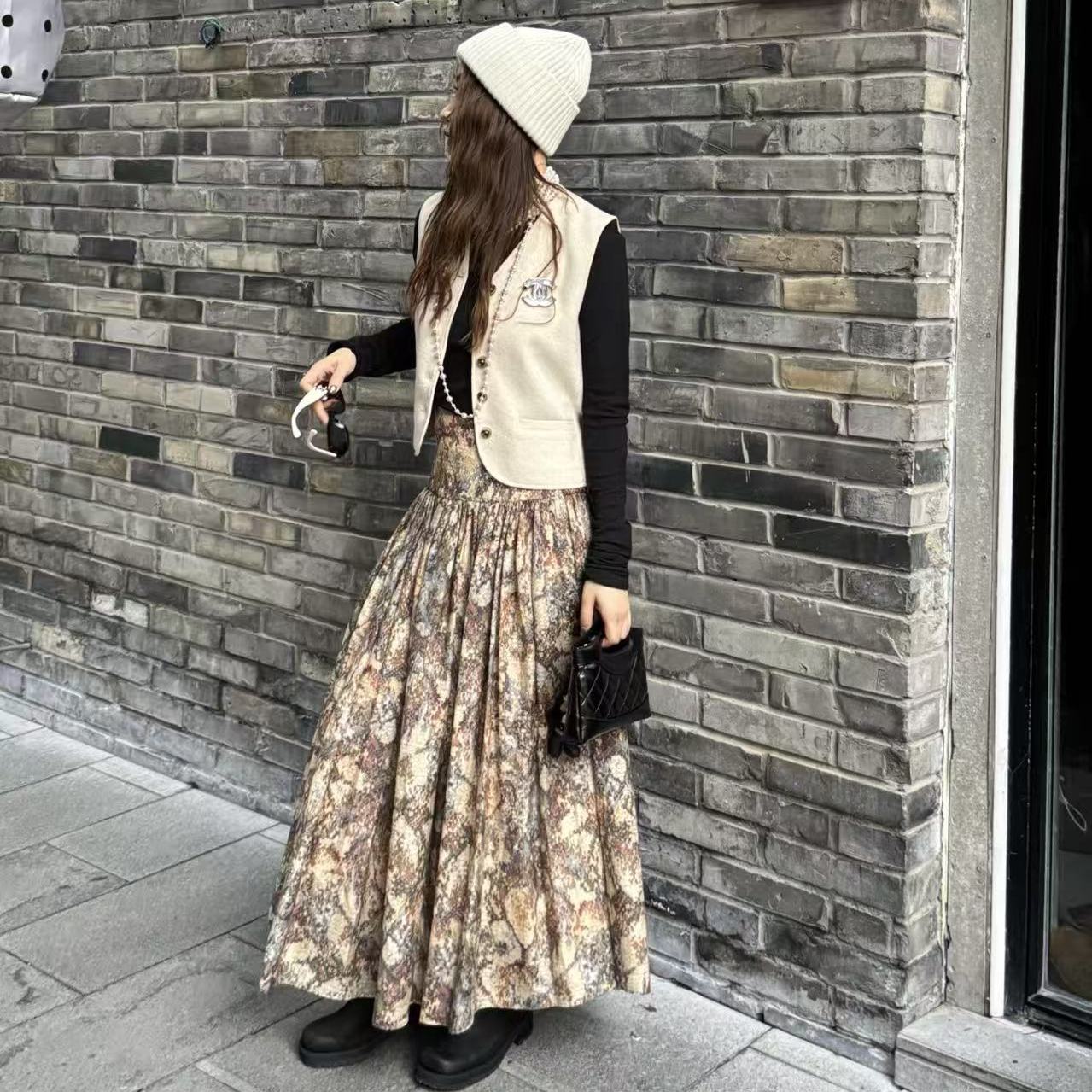SASAMEET官方授权 INTO THE EAST秋冬新品马甲短裤花衬衣半裙