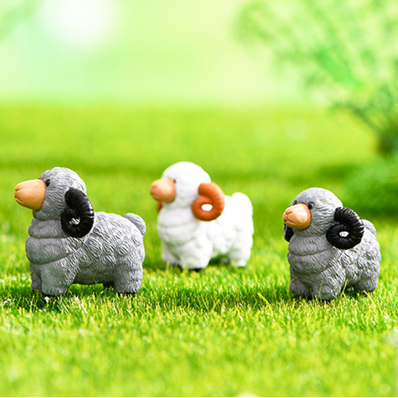 4款仿真小绵羊动物PVC公仔装饰品
