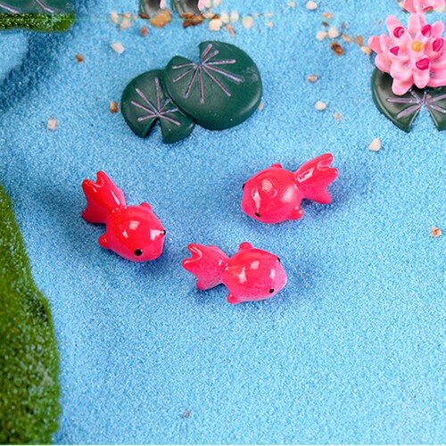 小金鱼树脂公仔玩偶具生日烘焙蛋糕摆插件家居水族箱鱼缸装扮饰品