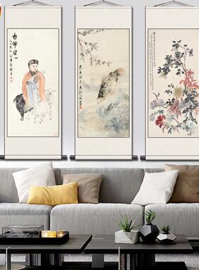 孔小瑜花鸟丝绸卷轴i画国画富贵吉祥家居装饰画定制名家字画书房