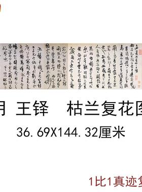 王铎枯兰复花古代书法L毛笔字帖手卷真迹复制品初学者入门学习练