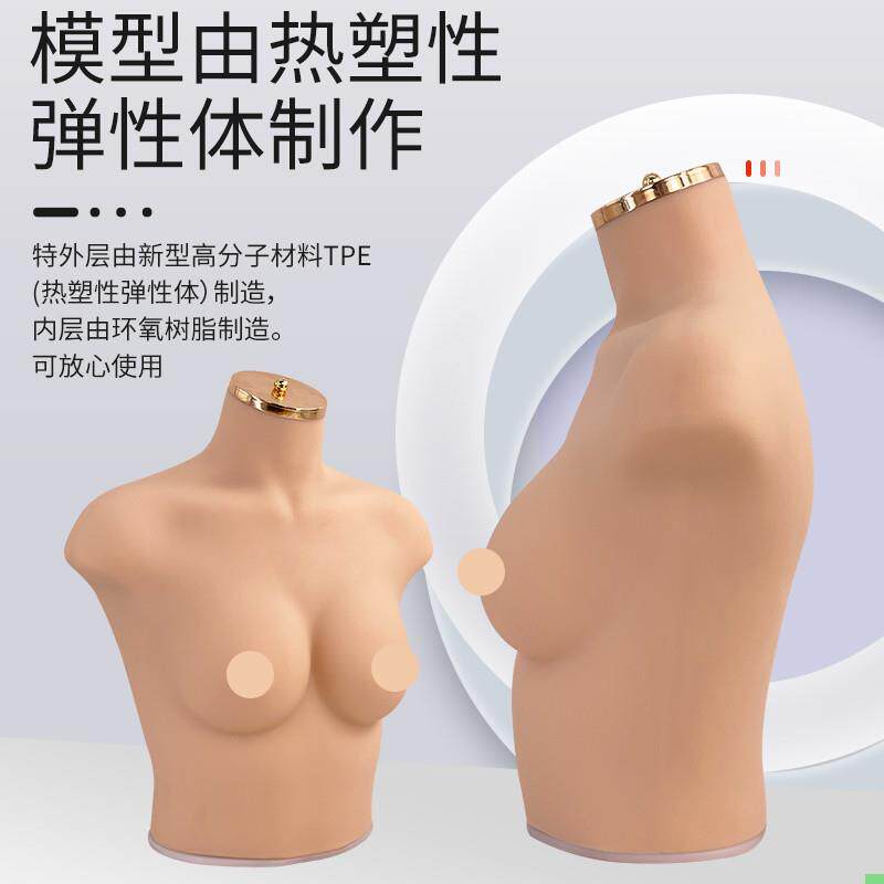 内衣文胸橱窗展示拍摄道具 女半身硅胶软体胸模 仿真人模特 75B/C