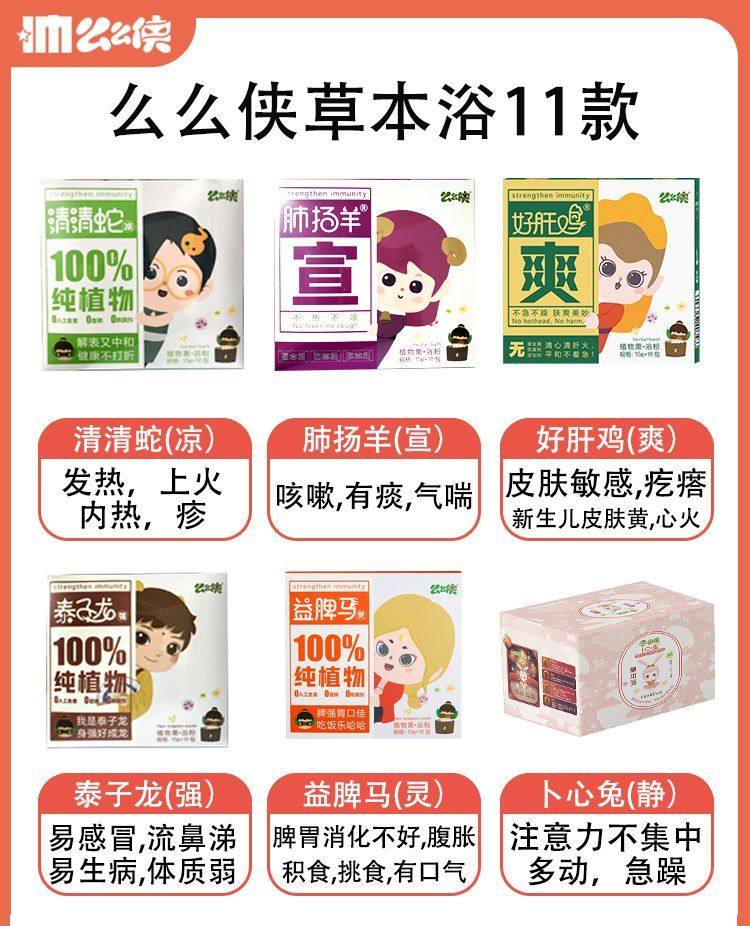 雷氏普爱么么侠儿童洗浴包强身健体宣灵和壮精安凉静明 咳嗽 积食图片