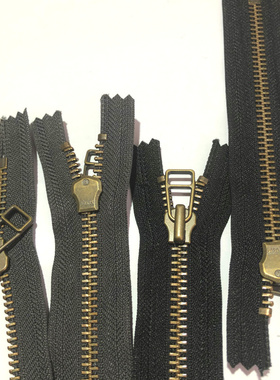 ykk黑色灰色金属黄铜闭口8号18厘米拉锁拉头拉链服装包包手工配件