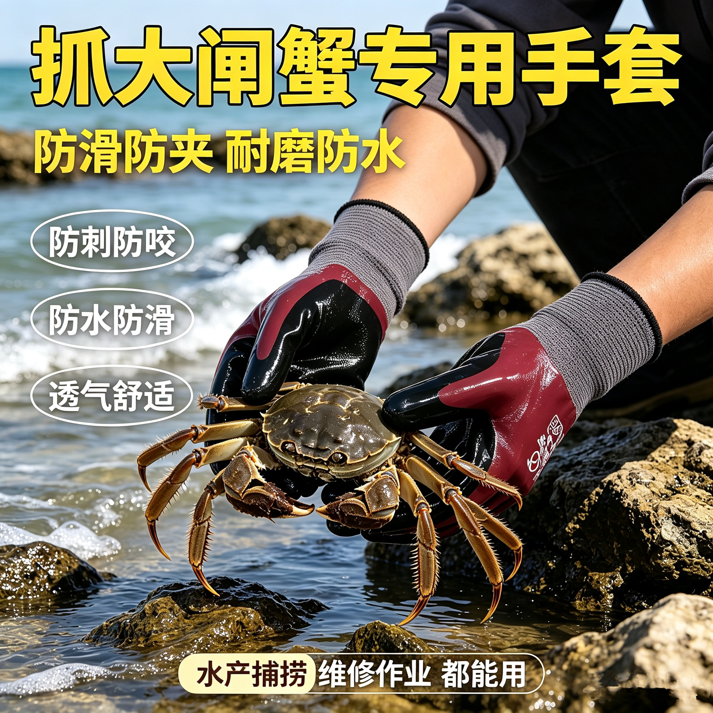 星宇钳无忧全浸胶手套防滑耐磨