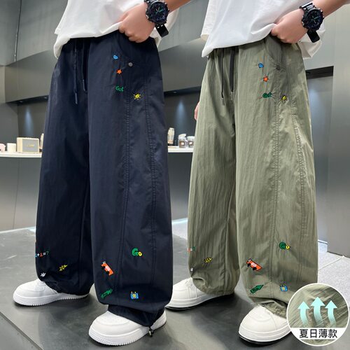 男童裤子夏薄款冰丝速干裤夏季儿童防蚊休闲长裤中大童运动裤夏裤