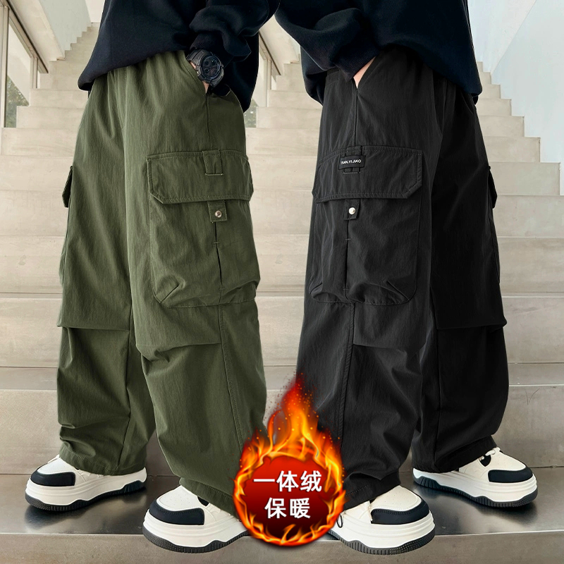 男童工装裤春秋2025新款直筒裤子