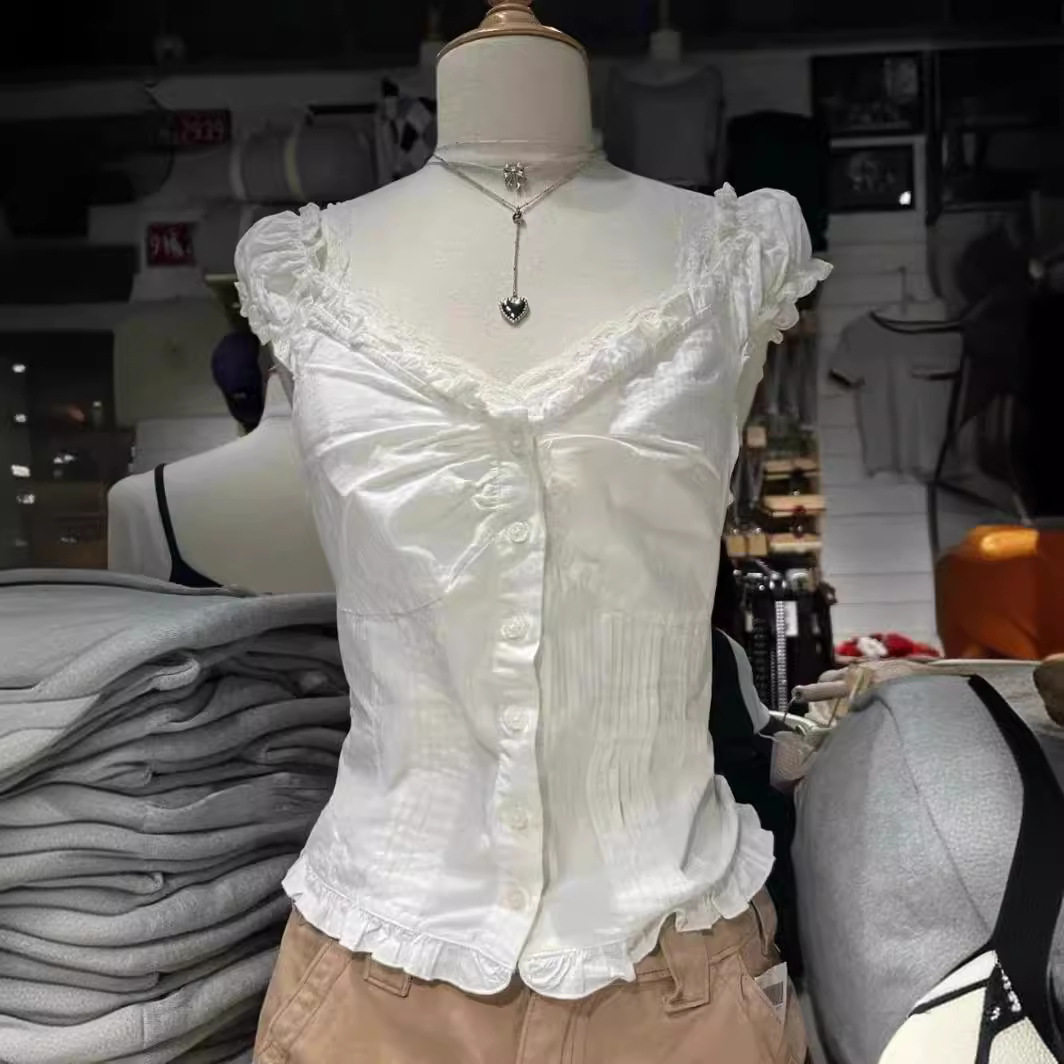 小海鸥美式芭蕾风白色短袖