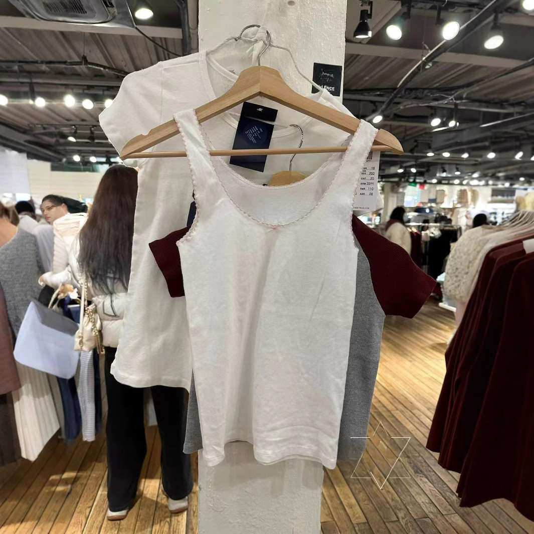 小海鸥纯色无袖蝴蝶结背心