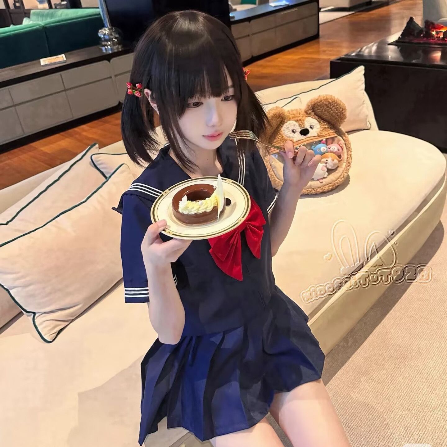 全绀色短袖日系正统水手服jk制服裙套装绀二三本基础款修身超仙