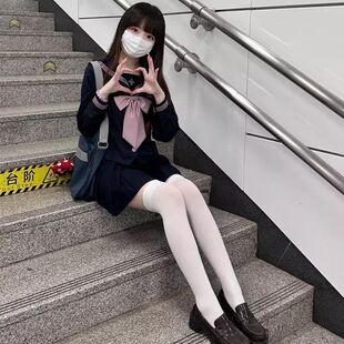 秋柚语凌兰私立原创学院风丁达尔穿搭绀粉水手服长短袖校供春秋