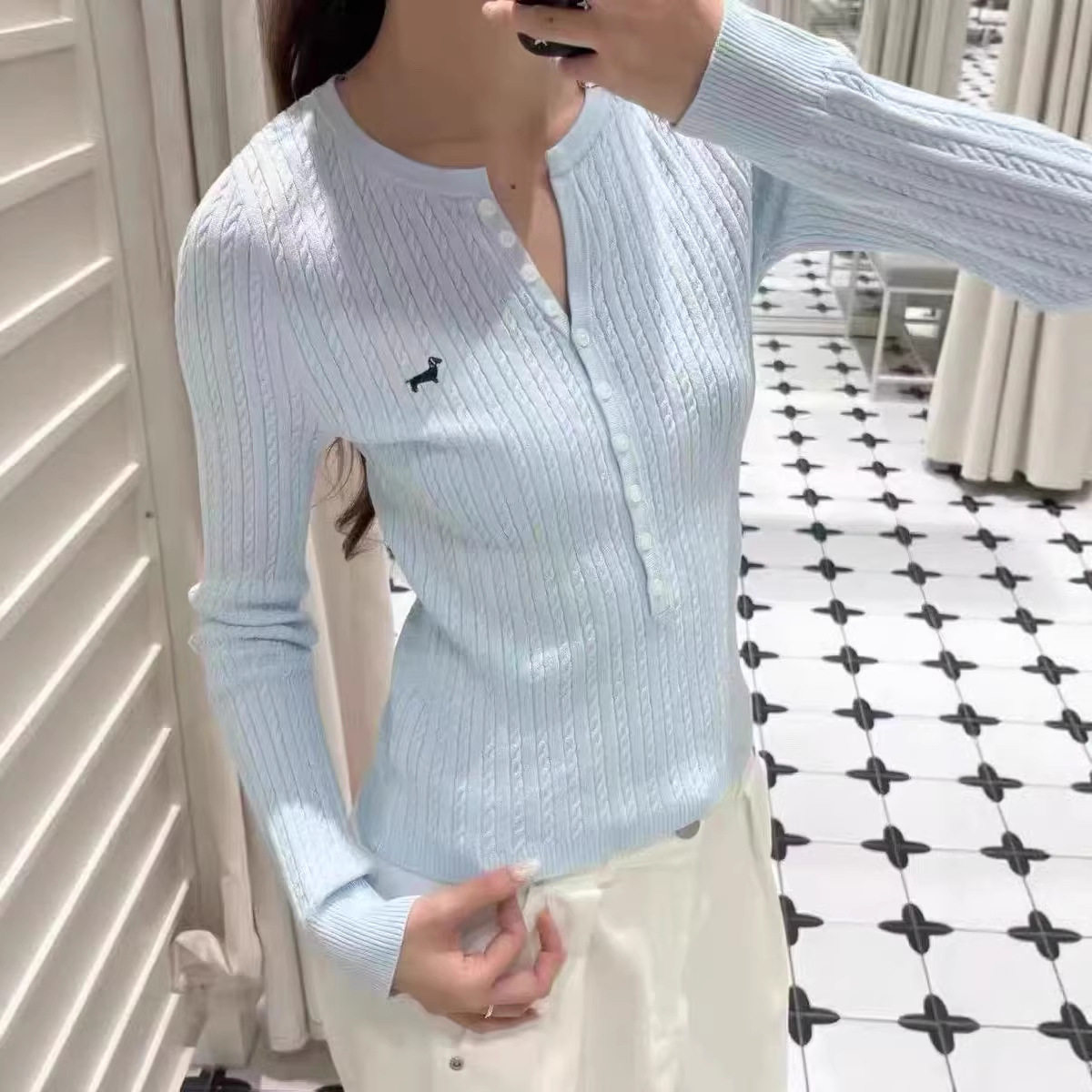 小海鸥秋冬麻花圆领针织衫