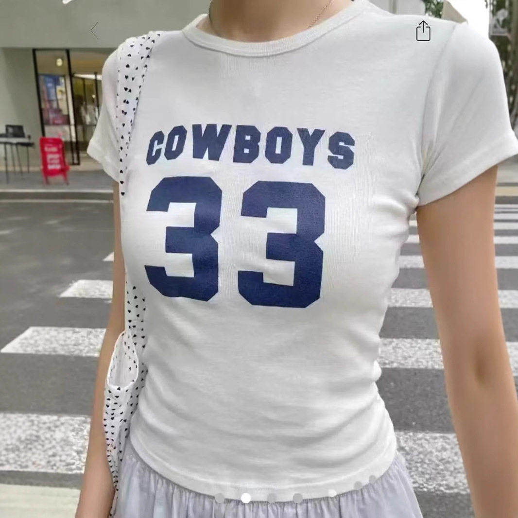 小海鸥白色33印花短袖