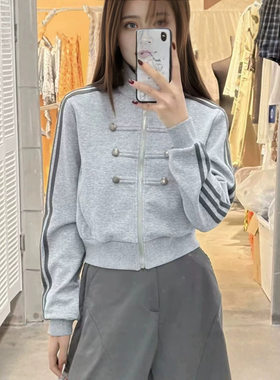 小海鸥立领拿破仑风卫衣