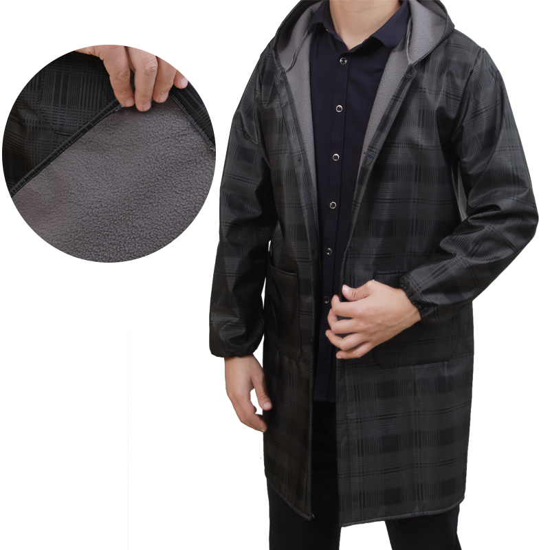 罩衣韩版长袖加绒防油工作服围裙