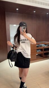 女装 200斤百搭T恤上衣大码 女春季 北尧世家韩系小众字母正肩短袖