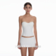 白色短裙套装 莲 白色抹胸短上衣 纯欲极简 百万