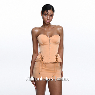 莲的百万  定制橘色套装色彩新风秀款时尚辣妹性感欧美风