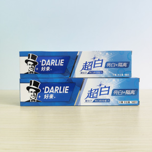 好来黑人超白牙膏亮白隔离微分子140g90克家庭装大支防蛀清新
