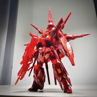 现货汇聚模型中国限定MG 1/100透明红 神意高达 透明天帝拼装模型