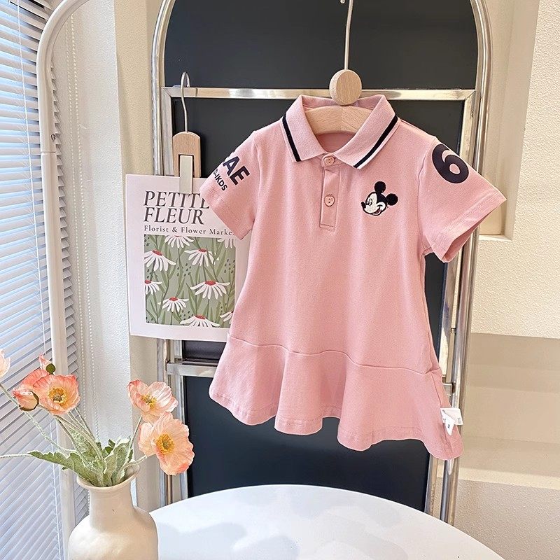 1-4岁夏款女童装宝宝婴幼儿小童卡通POLO衫休闲短袖T恤连衣裙子