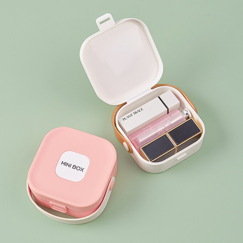 便携首饰盒手饰口红戒指收纳盒耳钉耳环项链饰品防尘小盒子带镜子