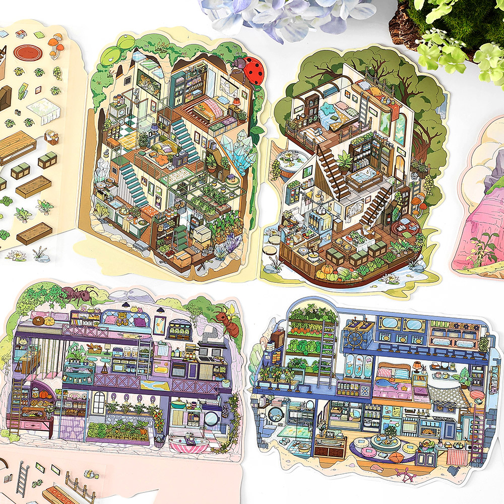 infeel me我的小屋翻盖造景贴纸手工微缩场景手工diy解压