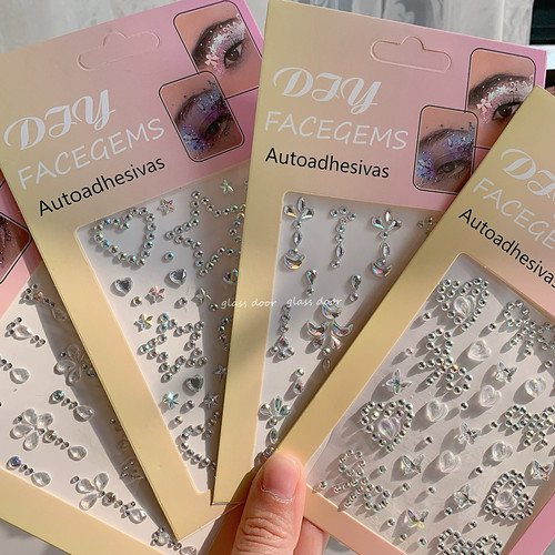 儿童立体脸贴蝴蝶贴纸脸部表演化妆宝宝脸部宝石贴彩钻眼角水晶贴